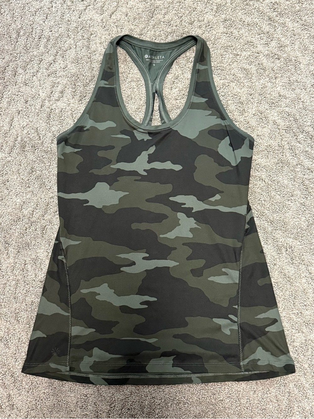Athleta Olive & Black Camo Racerback Tank